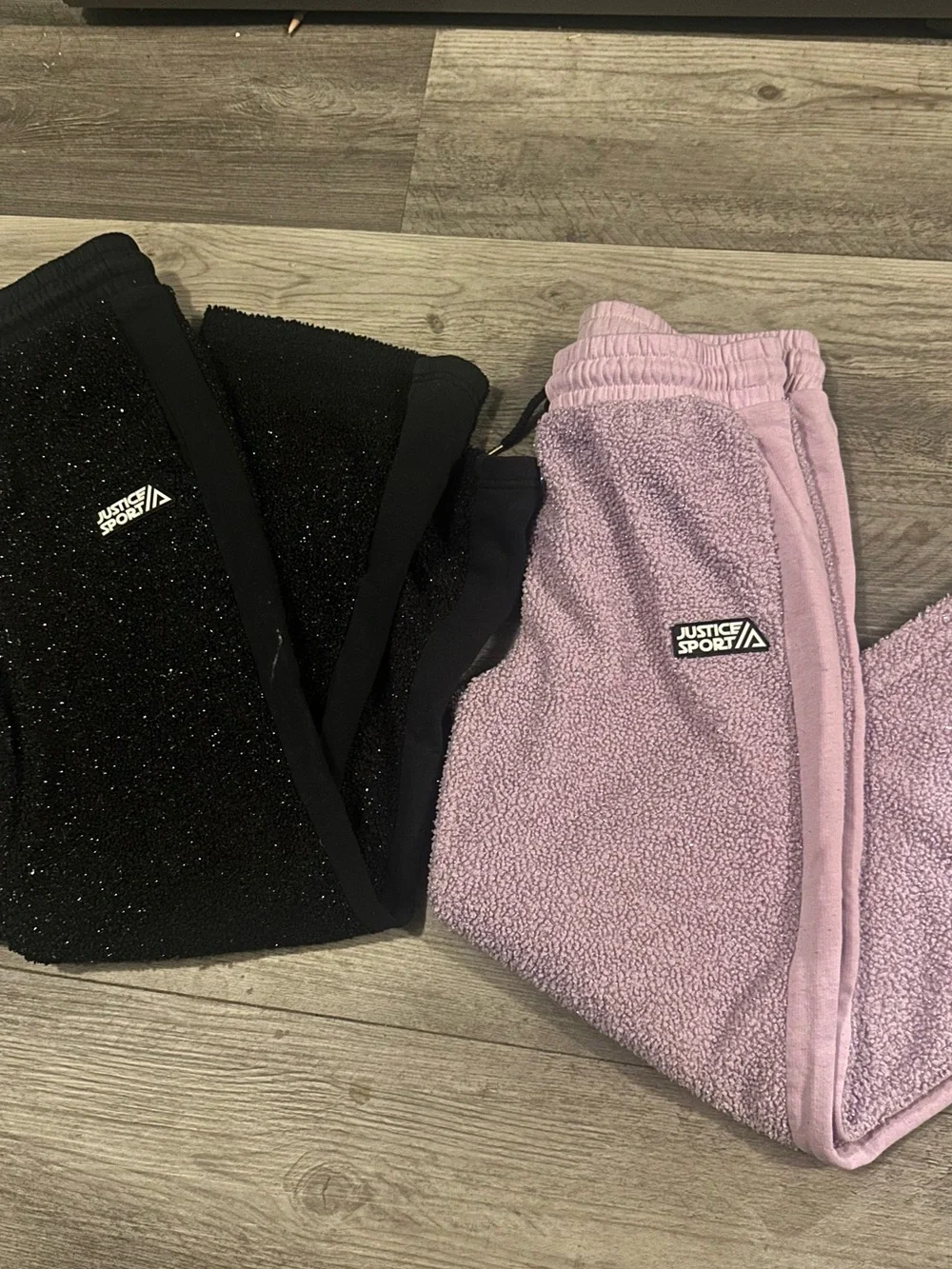 Justice Sherpa Joggers in Pink and Black
